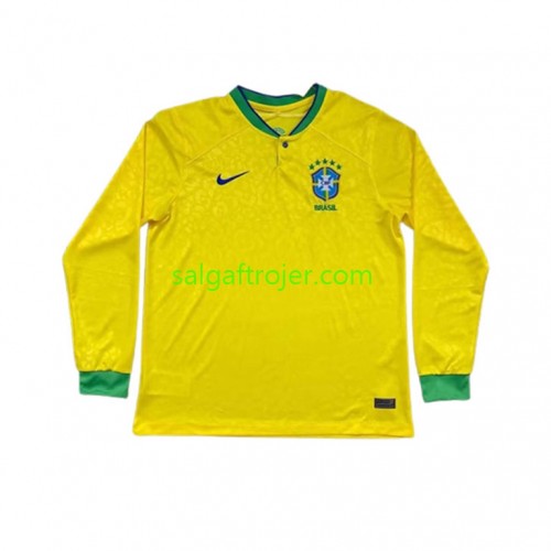 Brasilien Fodboldtrøjer Hjemmebanesæt World Cup 2022 Langærmet Brasilien Fodboldtrøjer Hjemmebanesæt World Cup 2022 Langærmet